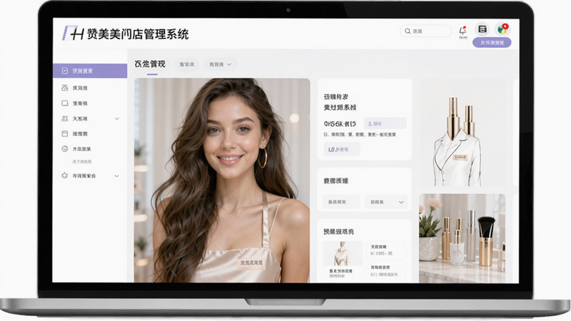 有赞美业美业门店管理系统后台界面预览图