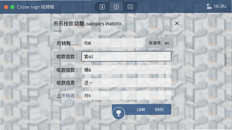 币按转账填写收款信息界面截图