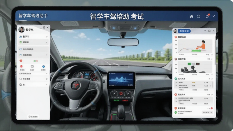 智学车驾培助手模拟考试界面预览图