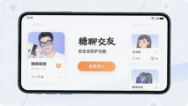 糖聊交友安全防护功能界面预览