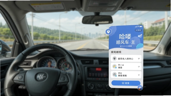 哈喽顺风车主提现界面