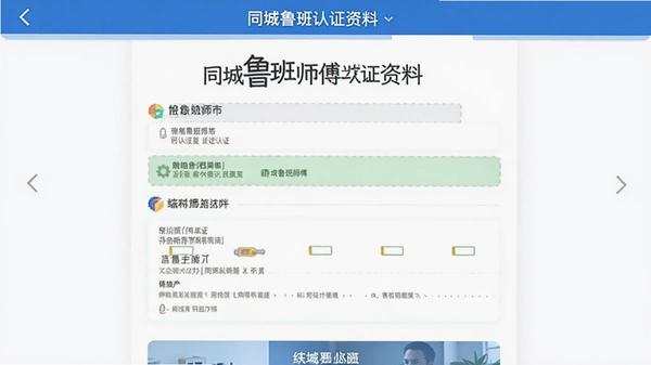 同城鲁班师傅端认证资料填写页面预览图