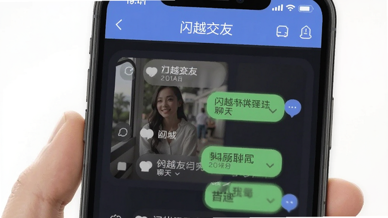 闪越交友同城匹配聊天界面预览图