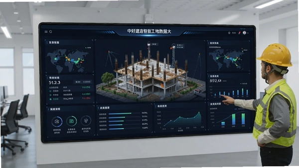 中好建造智慧工地数据大屏
