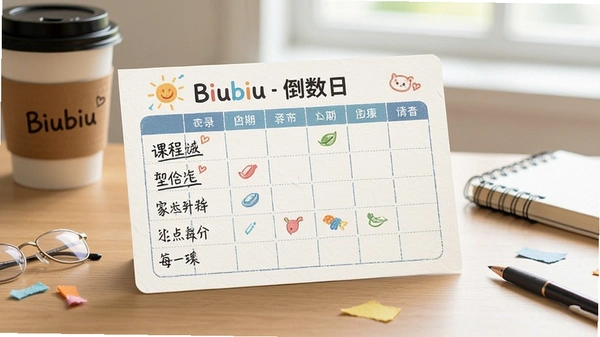 Biubiu课程表 倒数日卡片展示
