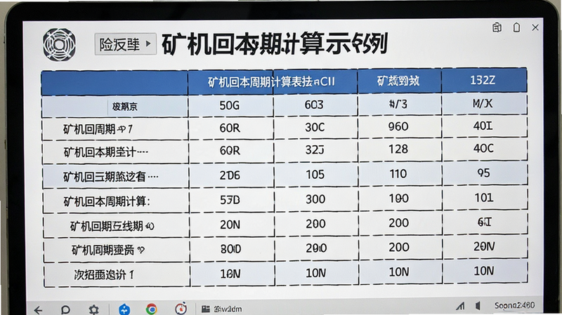 矿机回本周期计算表格示例