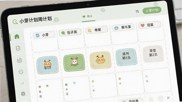小芽计划周计划拖拽操作界面预览图