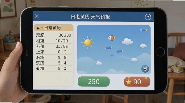 日常老黄历天气预报界面展示