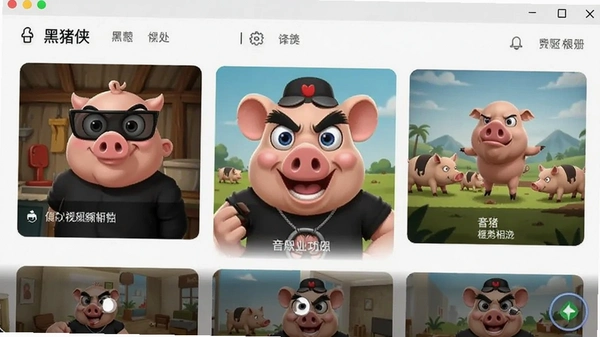 黑猪侠视频处理音乐相册功能界面