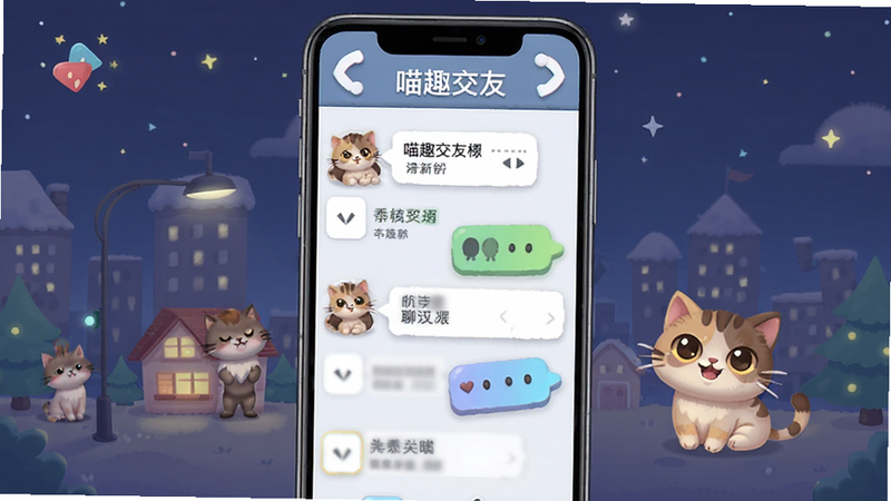喵趣交友聊天界面预览图