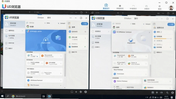 UD浏览器多窗口分屏操作界面预览图