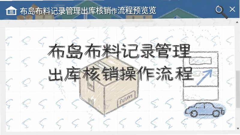 布岛布料记录管理出库核销操作流程预览图