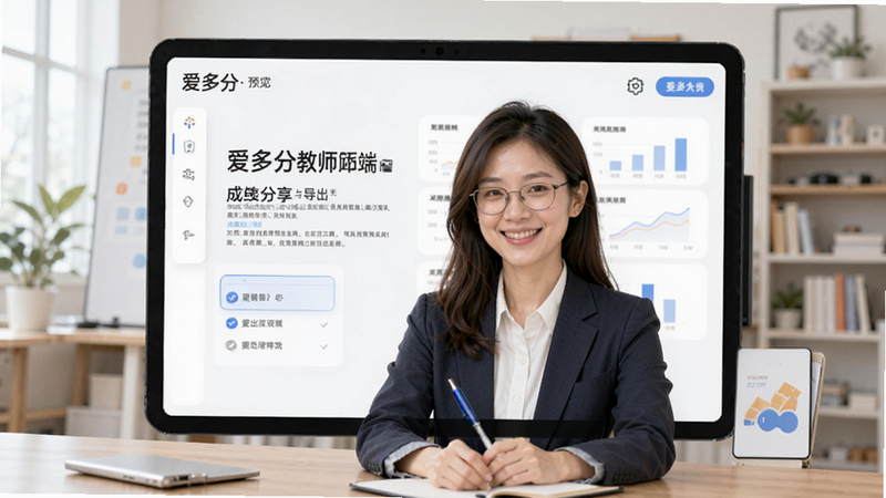 爱多分教师端成绩单分享与导出功能预览图