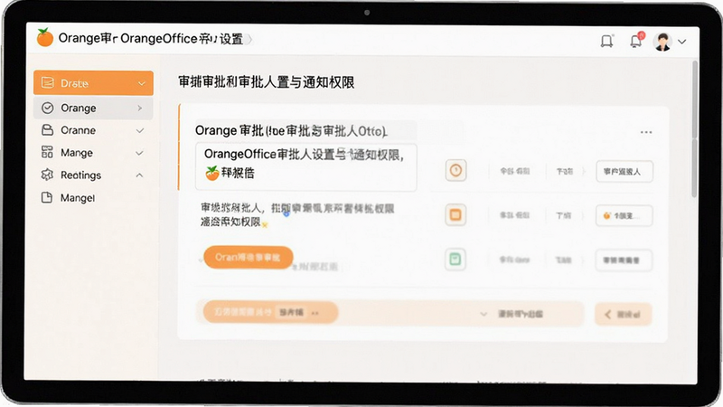 橙子审批OrangeOffice审批人设置与通知权限界面