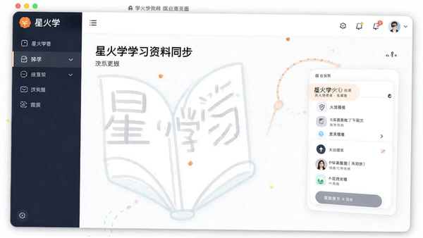 星火学学习资料同步界面