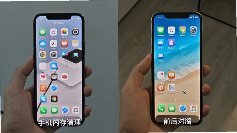 手机内存清理前后对比效果图