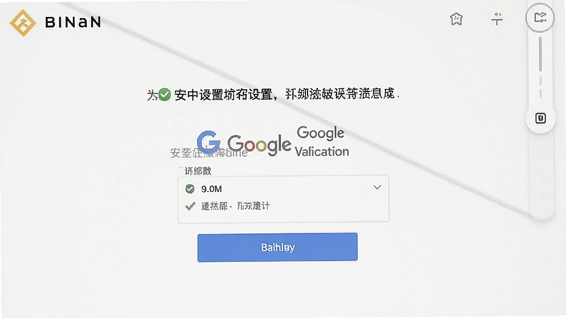 币安安全设置谷歌验证器绑定界面