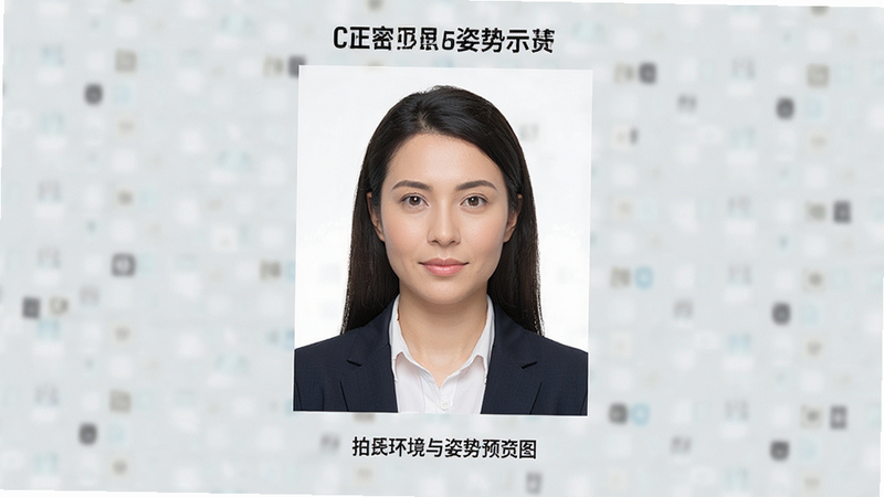 清晰证件照拍摄环境与姿势示意图预览图