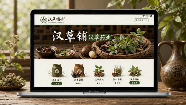 汉草铺子-汉草堂药业购物界面展示