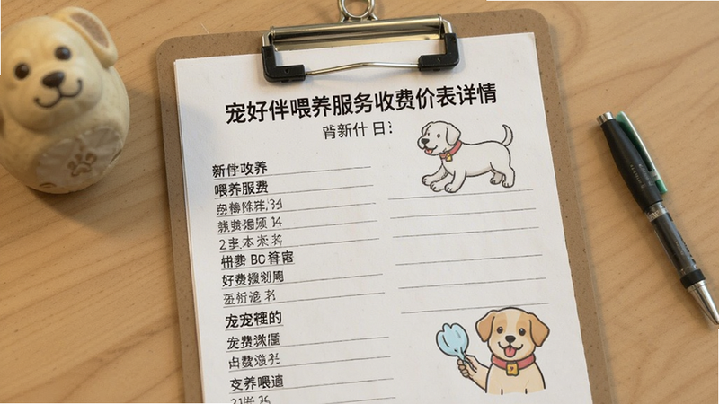 宠好伴喂养服务收费价目表详情
