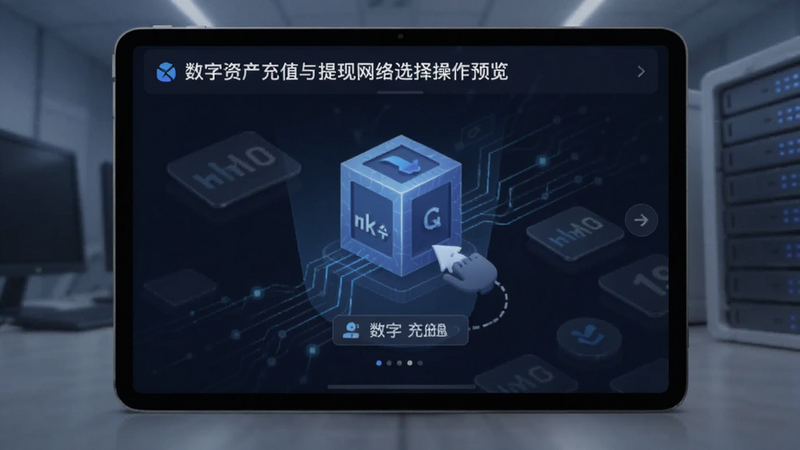 数字资产充值与提现网络选择操作预览图