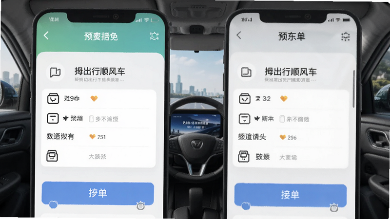 拇指出行顺风车车主接单界面预览图