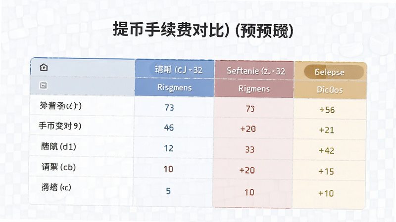 提币手续费对比表格预览图