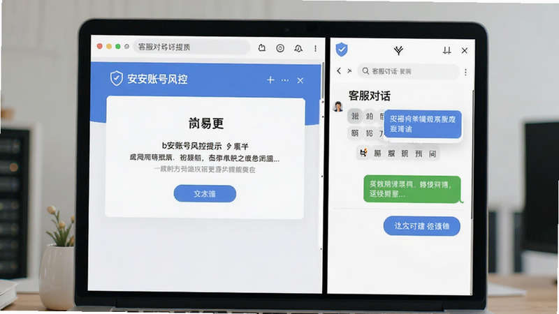 b安账号风控提示页面与客服对话预览图