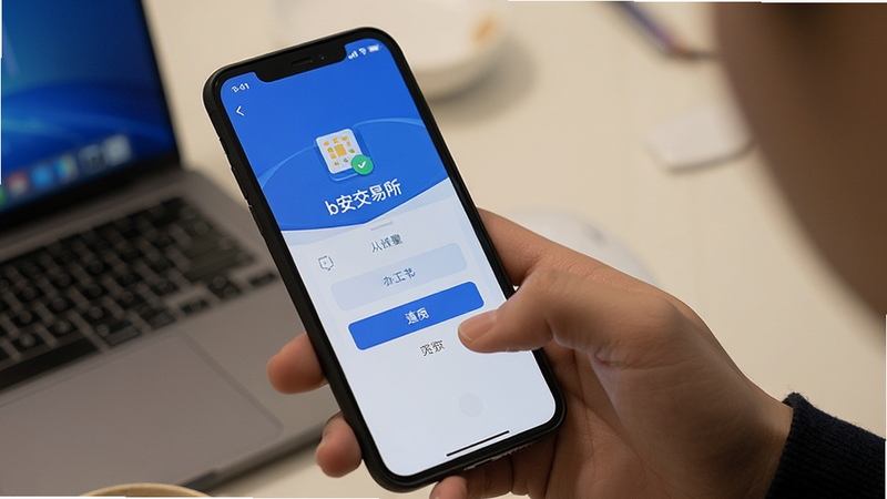 用户正在操作手机进行b安交易所账号登录界面