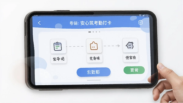 安心筑考勤打卡界面