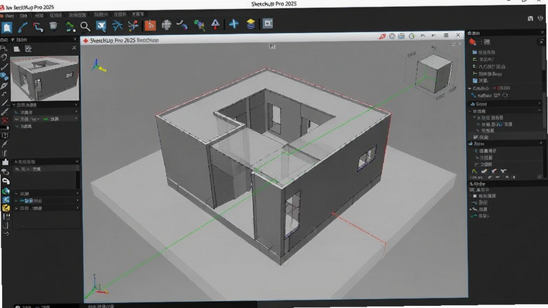 SketchUp Pro 2025���Ľ��潨ģ����Ԥ��ͼ