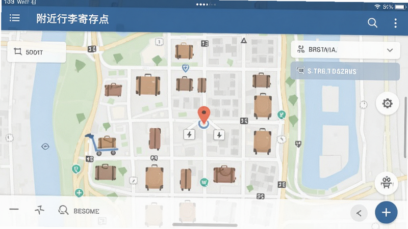 附近行李寄存点地图导航查找界面预览图