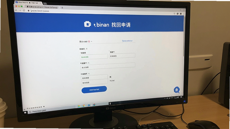 电脑端binan找回申诉页面填写信息