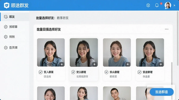 顺途群发批量选择好友界面预览图