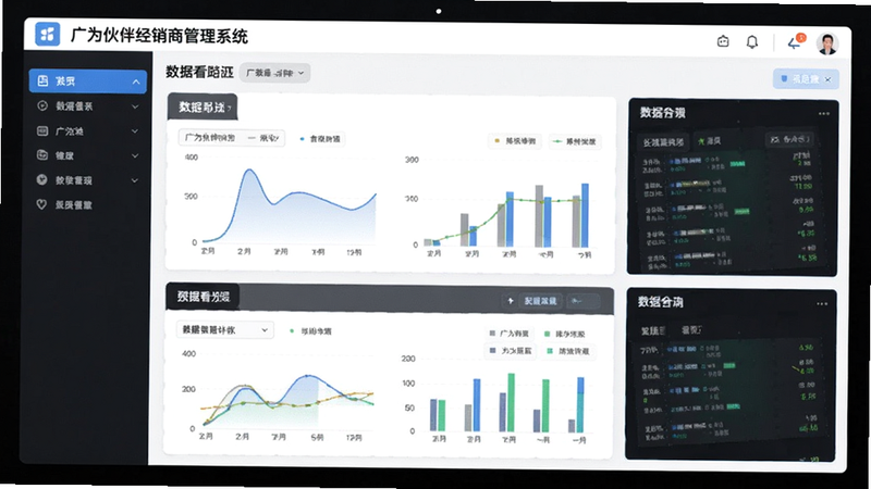 广为伙伴经销商管理系统后台数据看板预览图