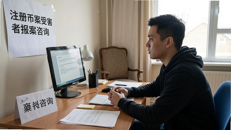 注册币案受害者报案咨询场景