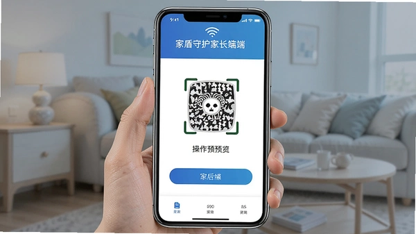 家盾守护家长端扫码绑定界面操作预览图