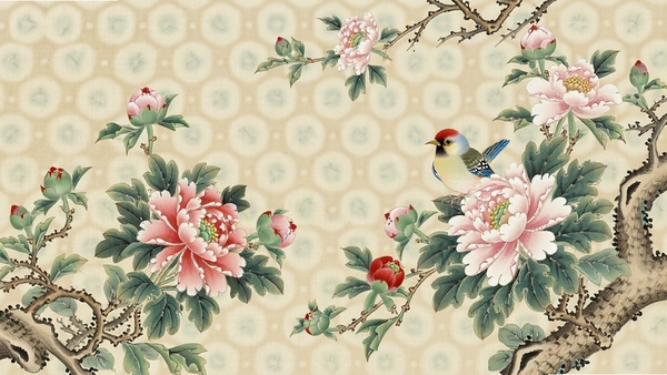 时光壁纸中式工笔花鸟画风展示