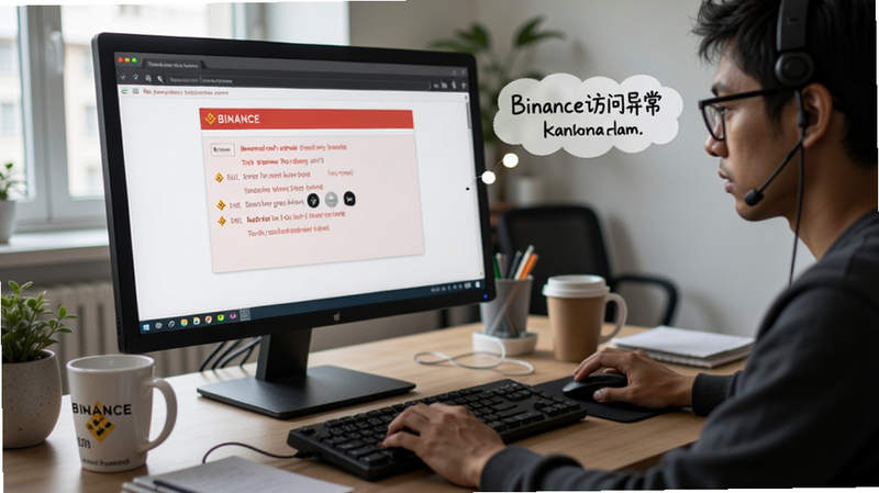 �û��ڵ���ǰ���Է���Binance��������ҳ�棬���ġ�Binance�����쳣��