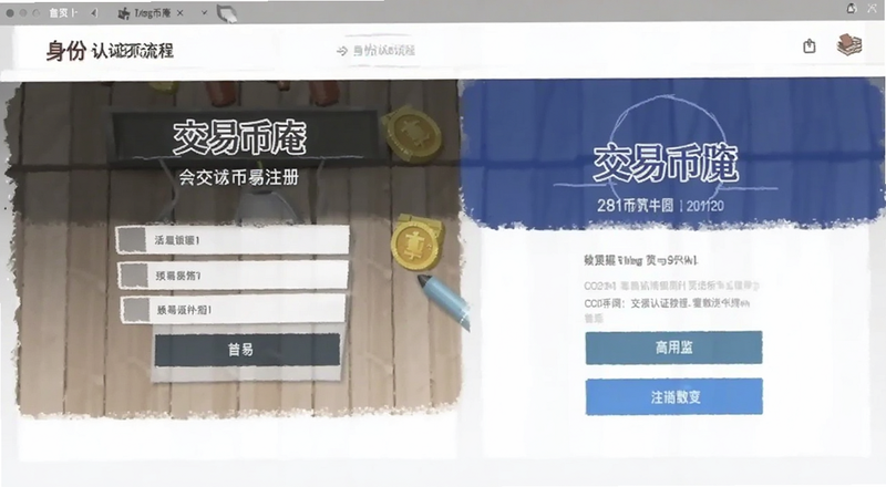 交易币庵注册页面与身份认证流程预览图