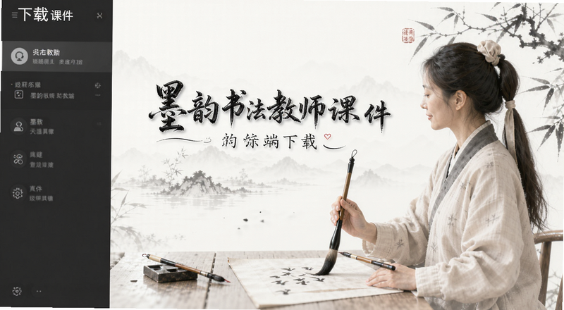 墨韵书法教师端课件下载界面