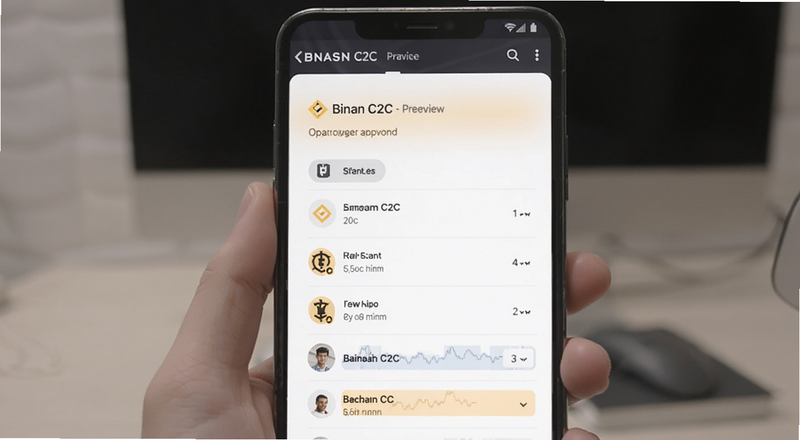 币安C2C买币商家选择界面预览图