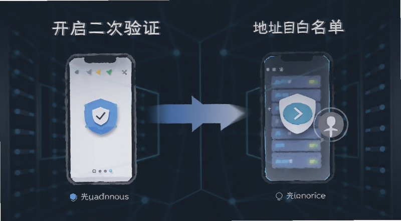 开启二次验证和地址白名单步骤示意图