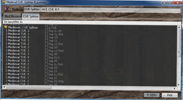 Medieval CUE Splitter����CUE�ļ�����ʾ��Ŀ�б�