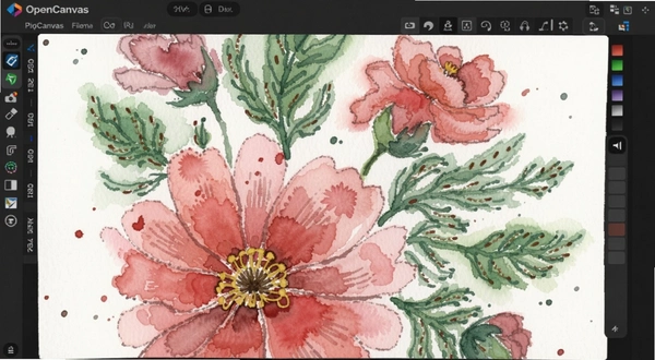 OpenCanvas ���Ƶ�ˮ�ʻ���ϸ��ͼ