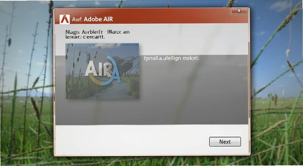 AdobeAIR安装向导界面,显示下一步按钮
