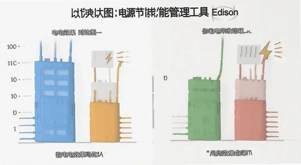 电源节能管理工具Edison 省电效果对比图
