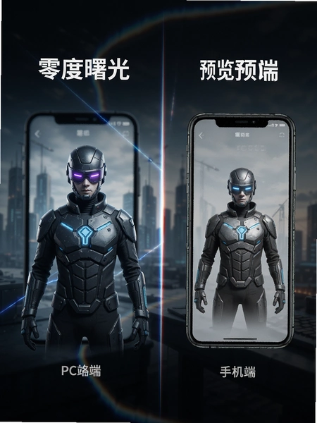 零度曙光PC端与手机端对比预览图