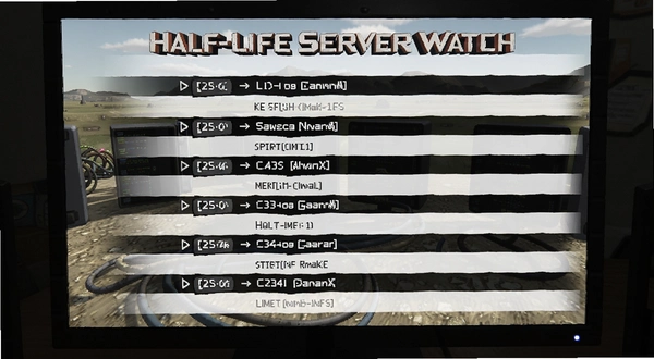Half-Life Server Watch ֧�ֵ���Ϸ�б�չʾ