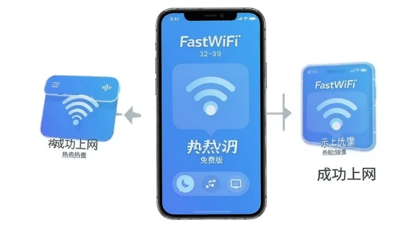 FastWiFi免费版 手机连接热点 成功上网 示意图